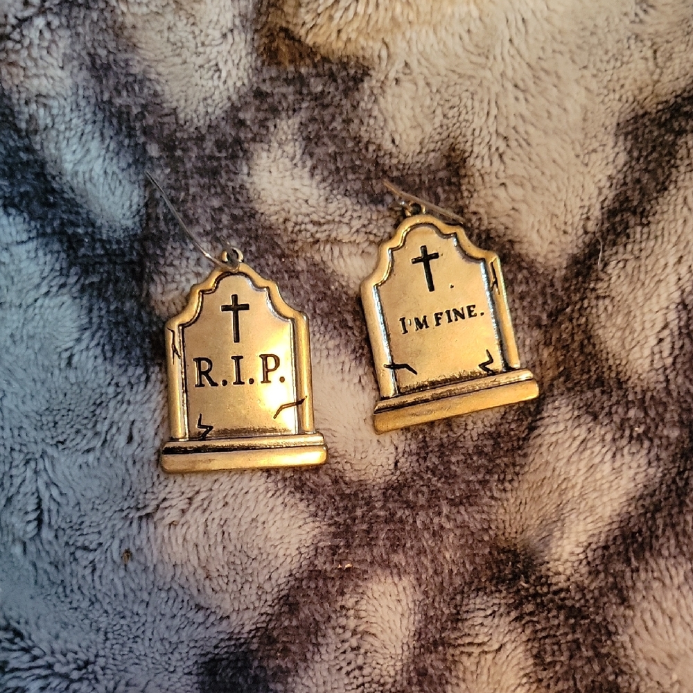 Silver Tombstone Earrings